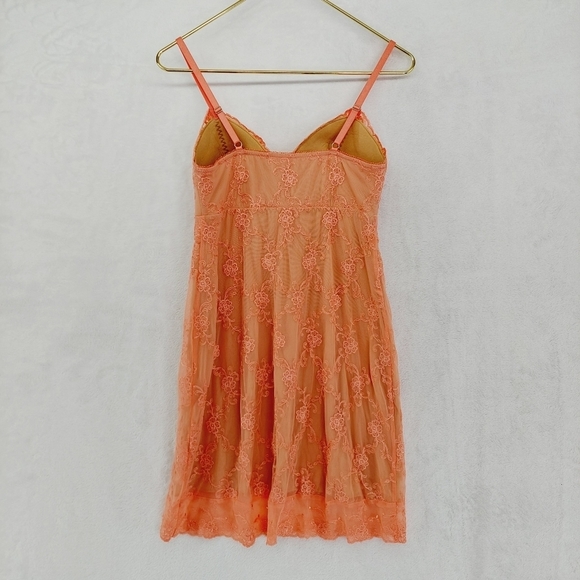 Soma Orange Lace Corset Strappy Mini Dress 3021 - Picture 4 of 7